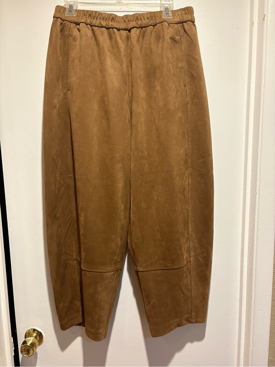 Max Studio Pants - Max Studio Women's Faux Suede Elastic-Waist Pants in Warm Brown